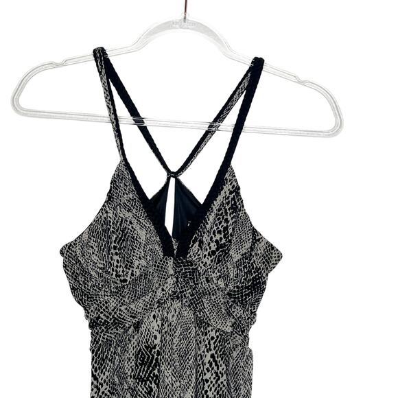 EXPRESS Snakeskin Maxi Dress Strappy Sleeveless Animal Print Black White Size XS - Picture 4 of 11